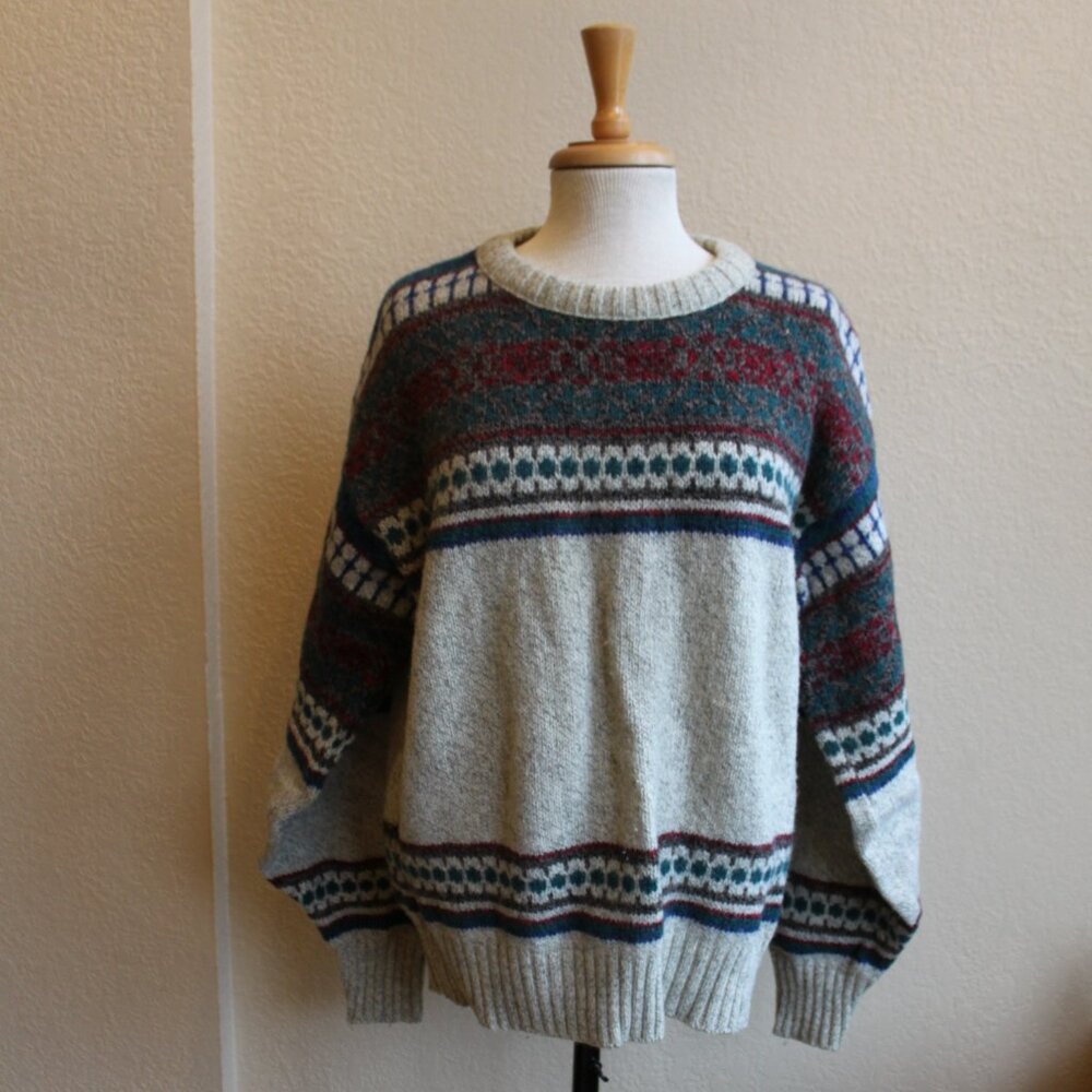 Vintage 90's Fieldmaster Fair Isle Wool Sweater L